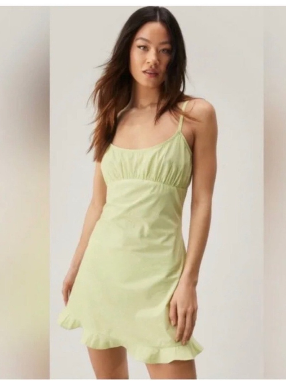 Nasty Gal Cottom Frill Hem A-line Mini Slip Dress